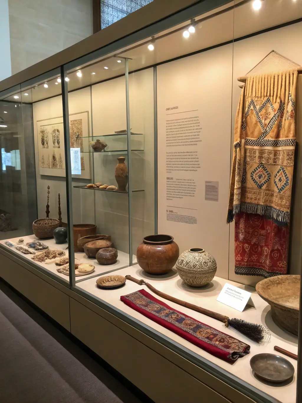 A photo showcasing an exhibition of historical artifacts and documents, highlighting the cultural heritage preserved by MADELEINE.